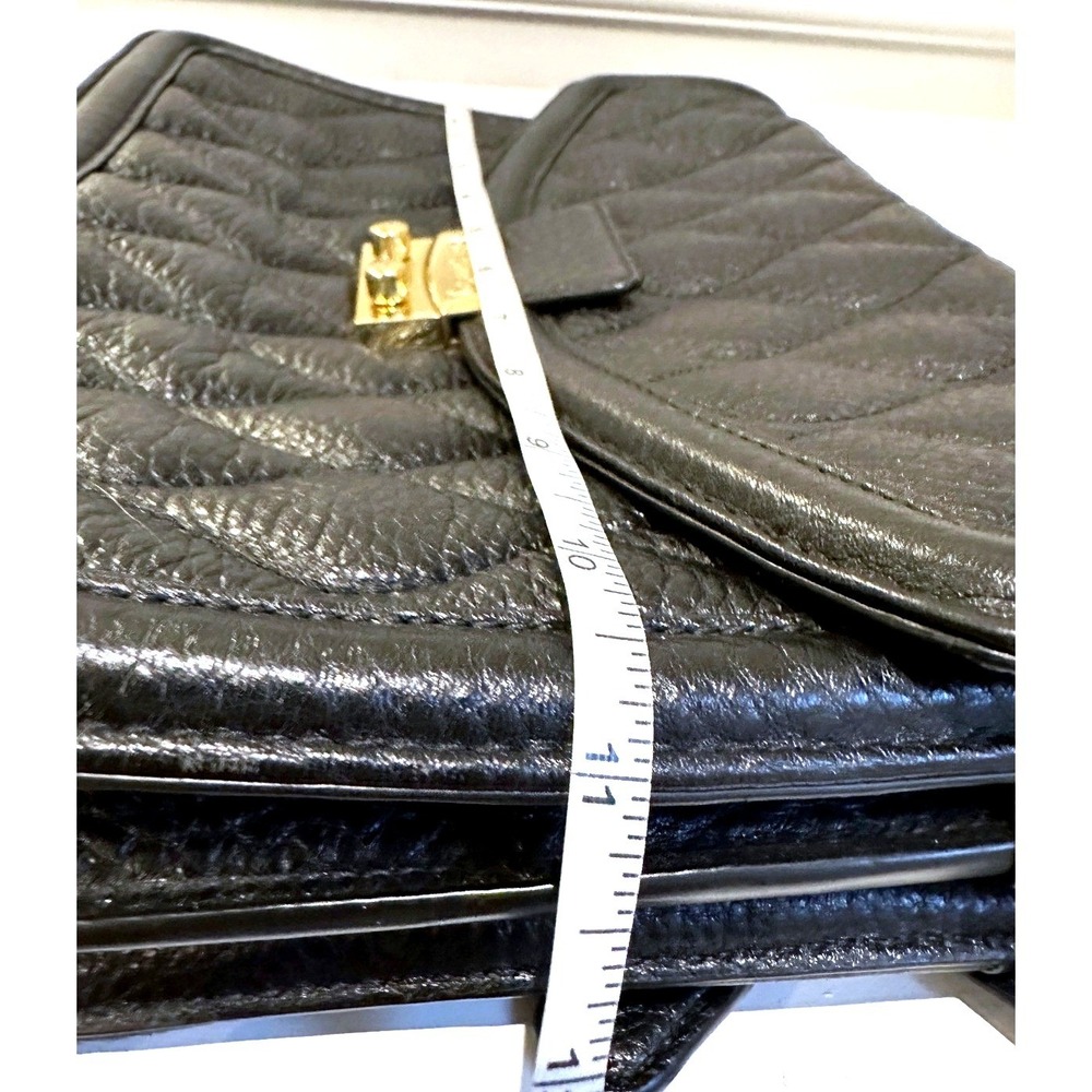 Vera Bradley Black Quilted Leather Satchel Crossbody Bag Gold Hardware Purse EUC - Picture 9 of 16